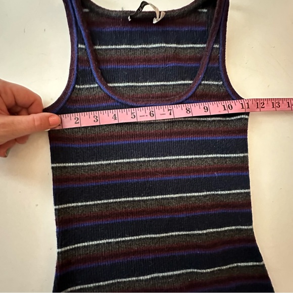 T By Alexander Wang Blue Gray Striped Sleeveless 100% Merino Wool Dress XS-S - Picture 14 of 14